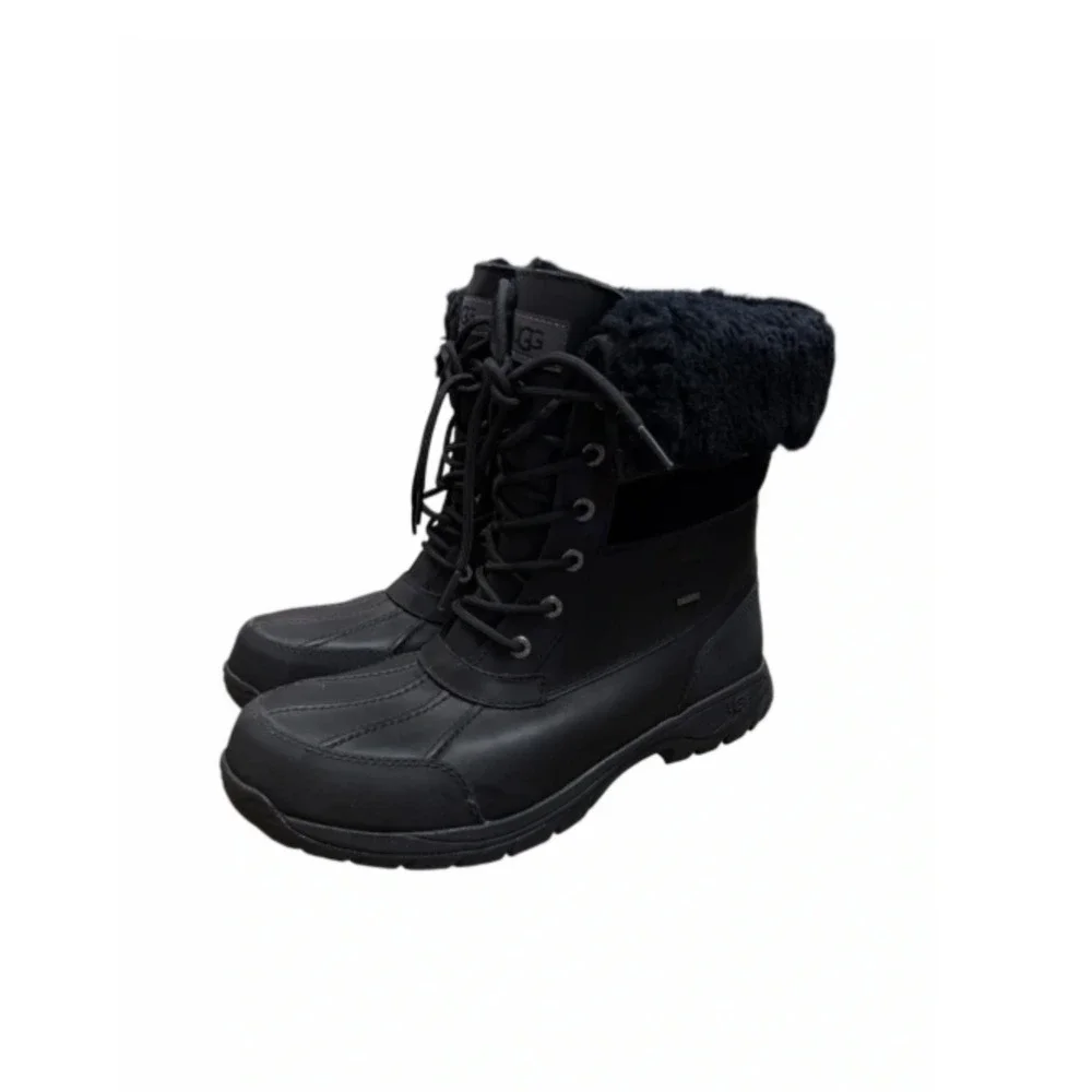 UGG Butte Mens Black Waterproof Leather Winter Snow Boots 5521 Size 11